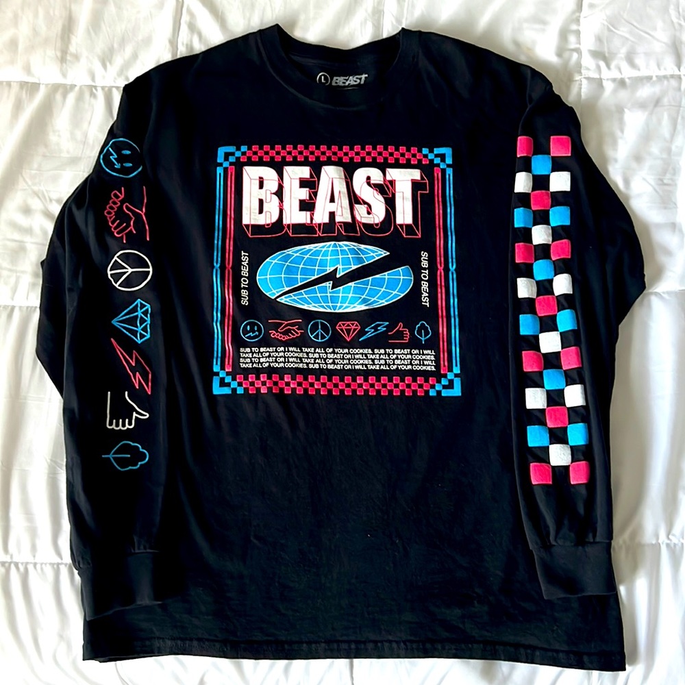 Mr. Beast long sleeve T-shirt. Mens Large